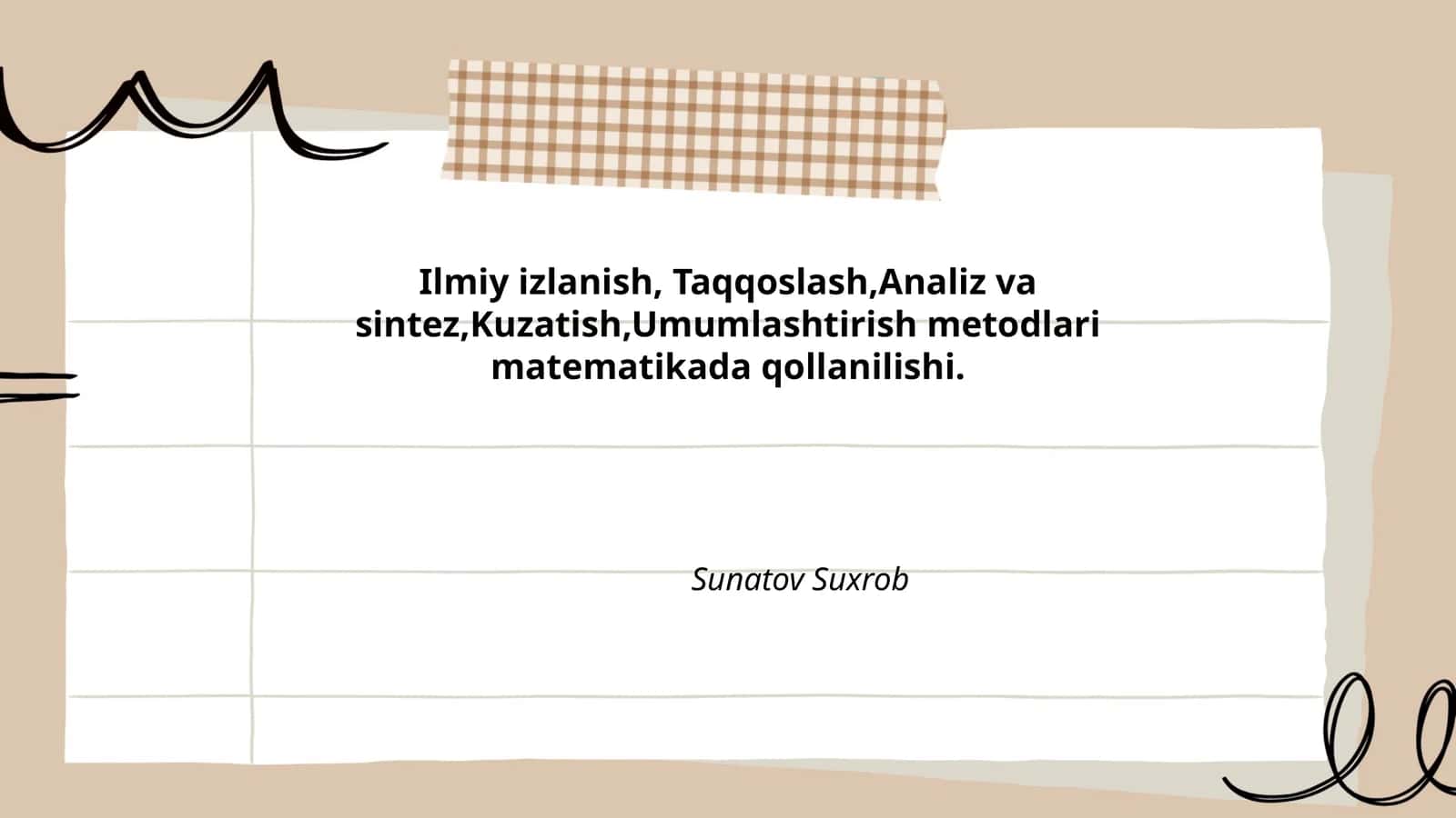 Algebraik tizimlarni taqqoslash va umumlashtirish usullari