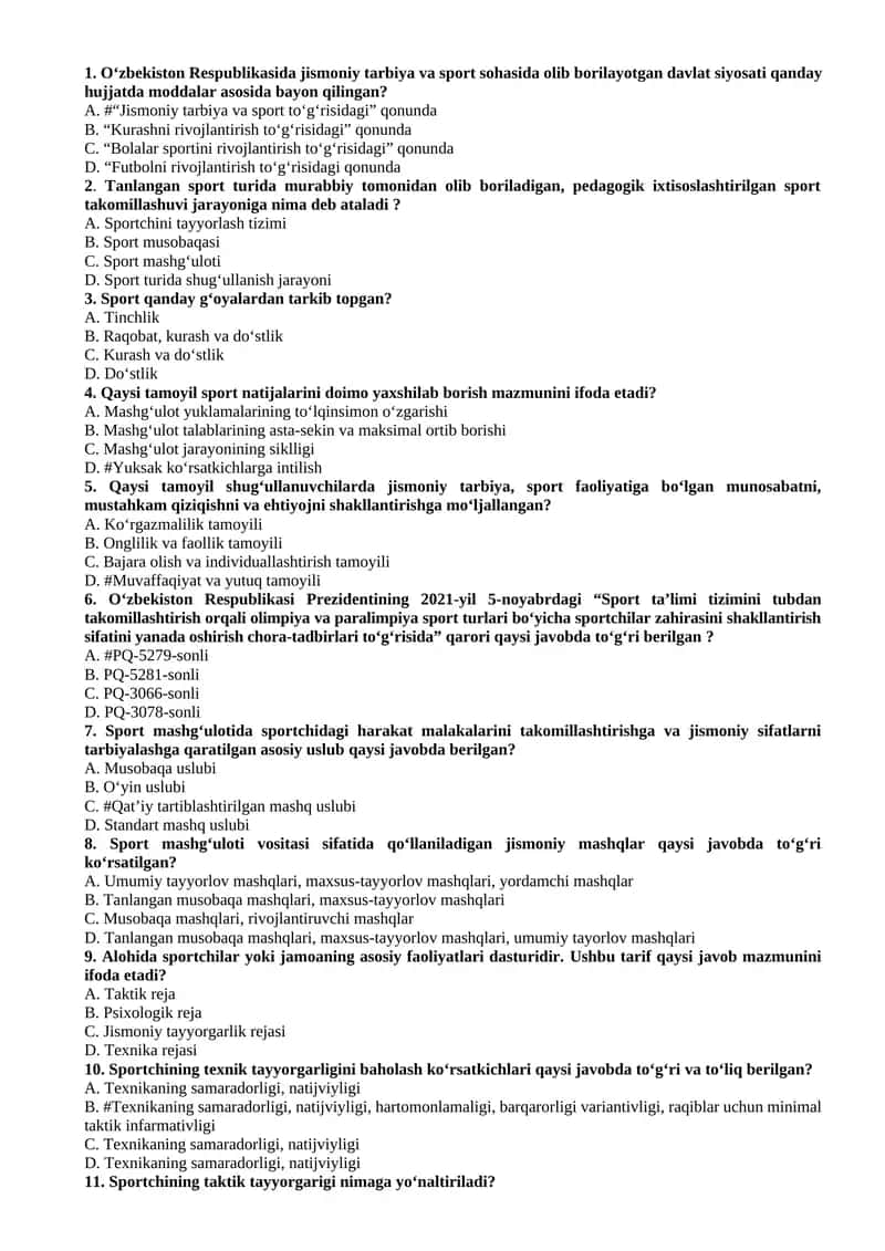 Jismoniy tarbiya va sport sohasida davlat siyosati