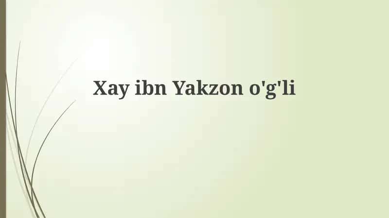 Hayy ibn Yaqzonning o'g'li