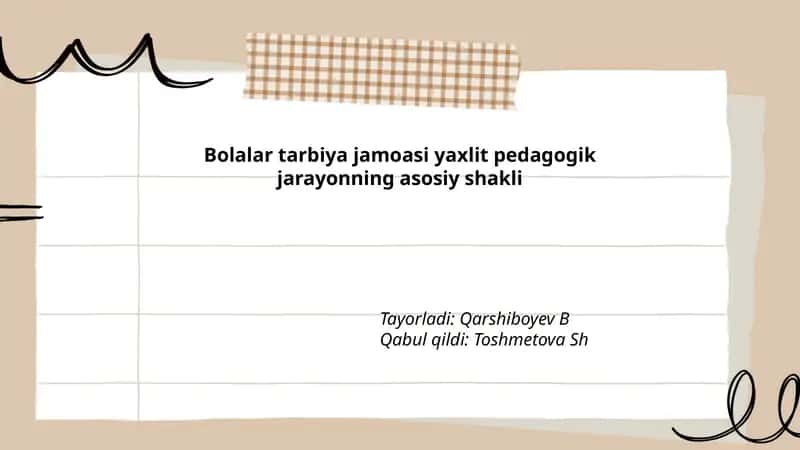 Bolalar tarbiya jamoasi
