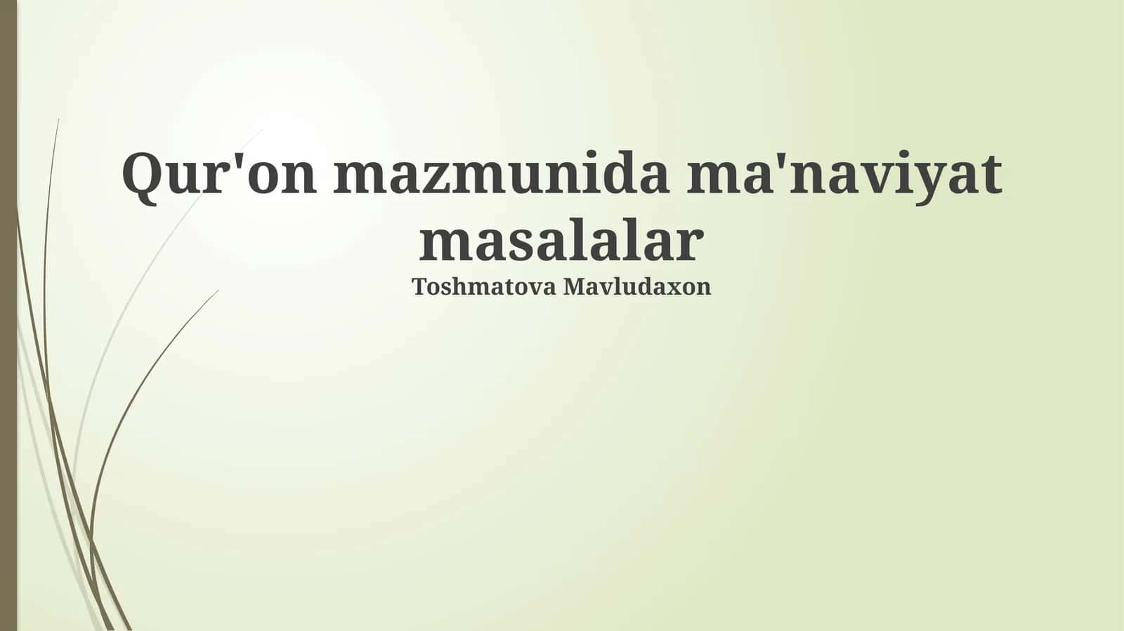 Ma'naviyat masalalar