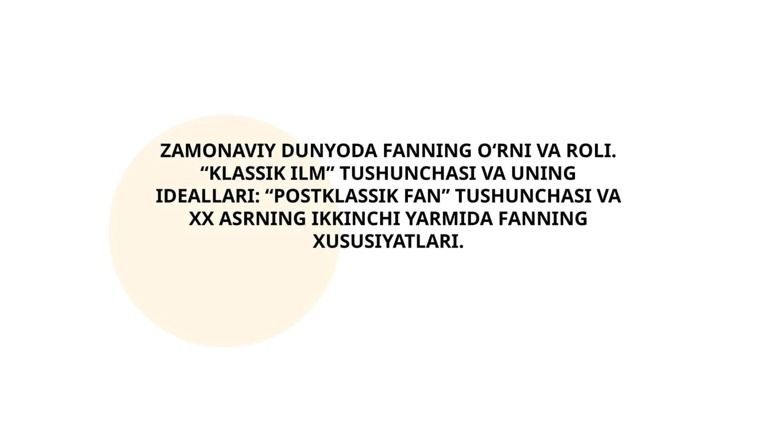 ZAMONAVIY DUNYODA FANNING O‘RNI VA ROLI