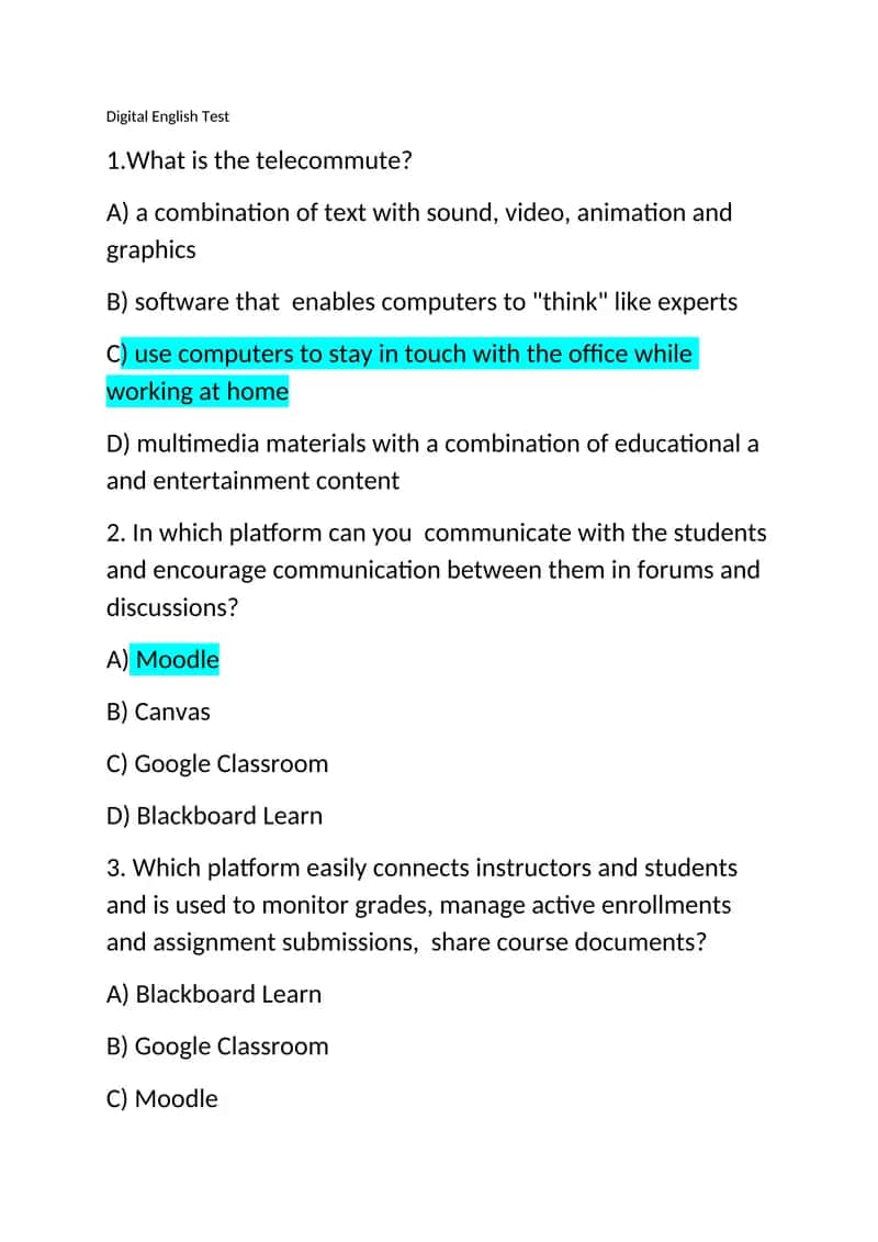 Digital English Test