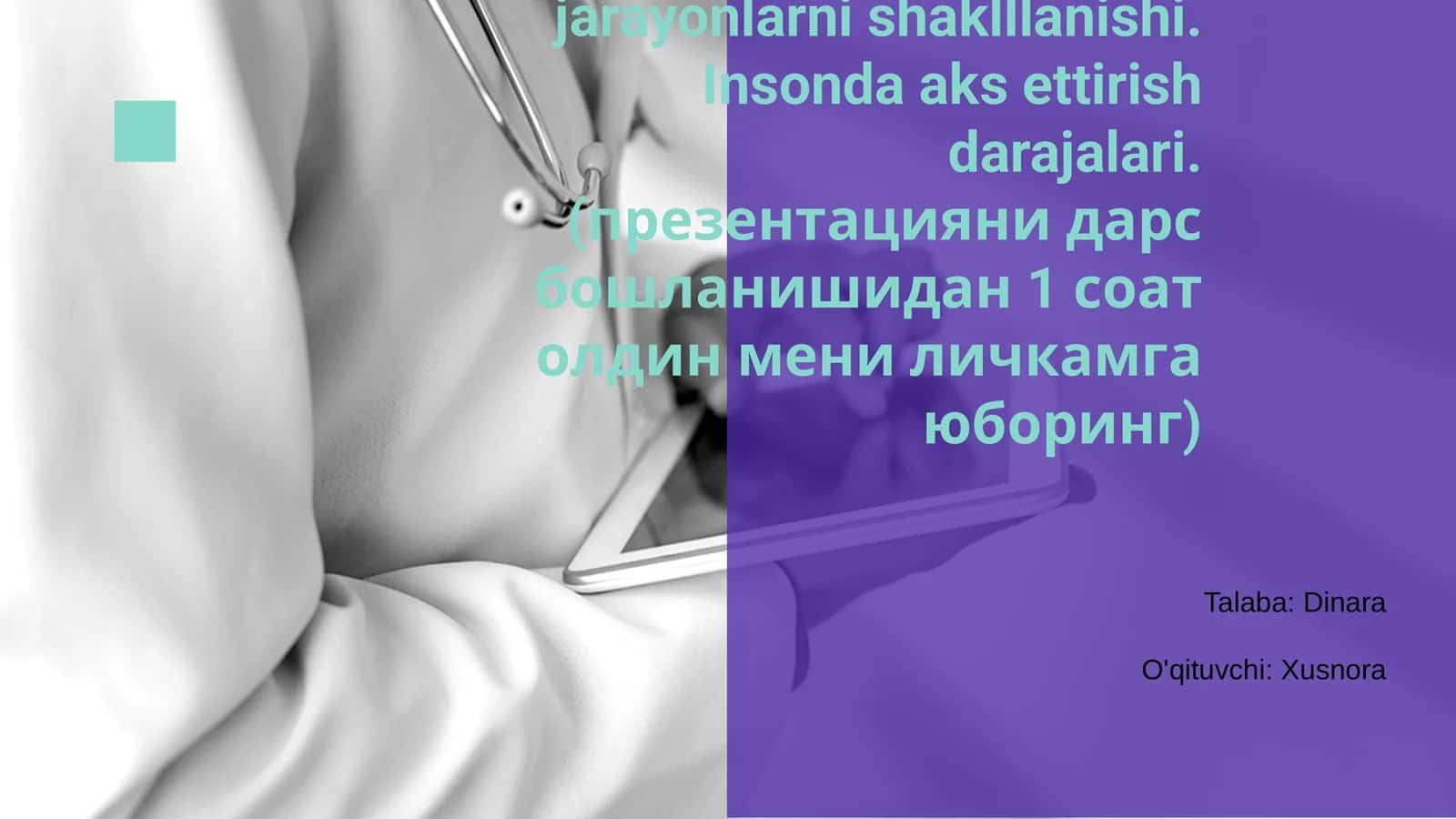 3-mavzu Kognitiv jarayonlarni shaklllanishi. Insonda aks ettirish darajalari