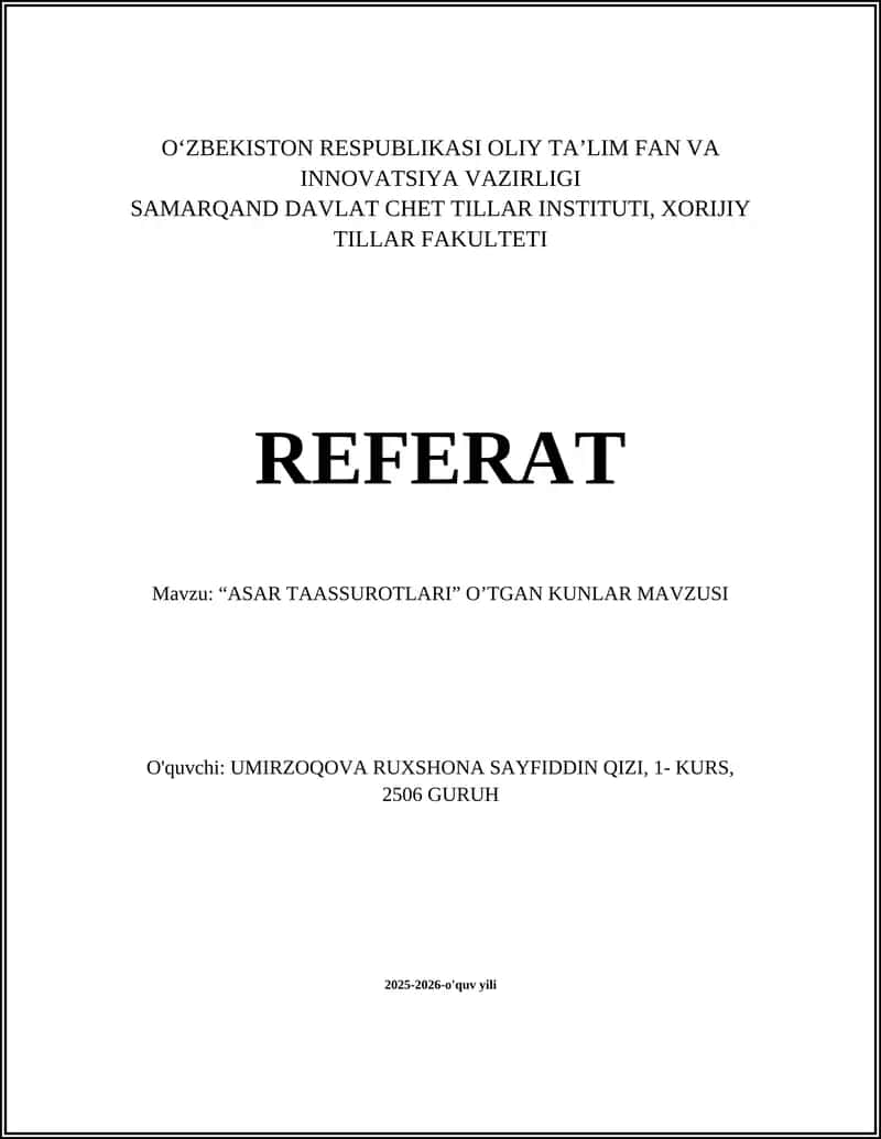 "ASAR TAASSUROTLARI"