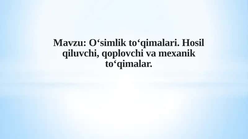 O‘simlikto‘qimalari