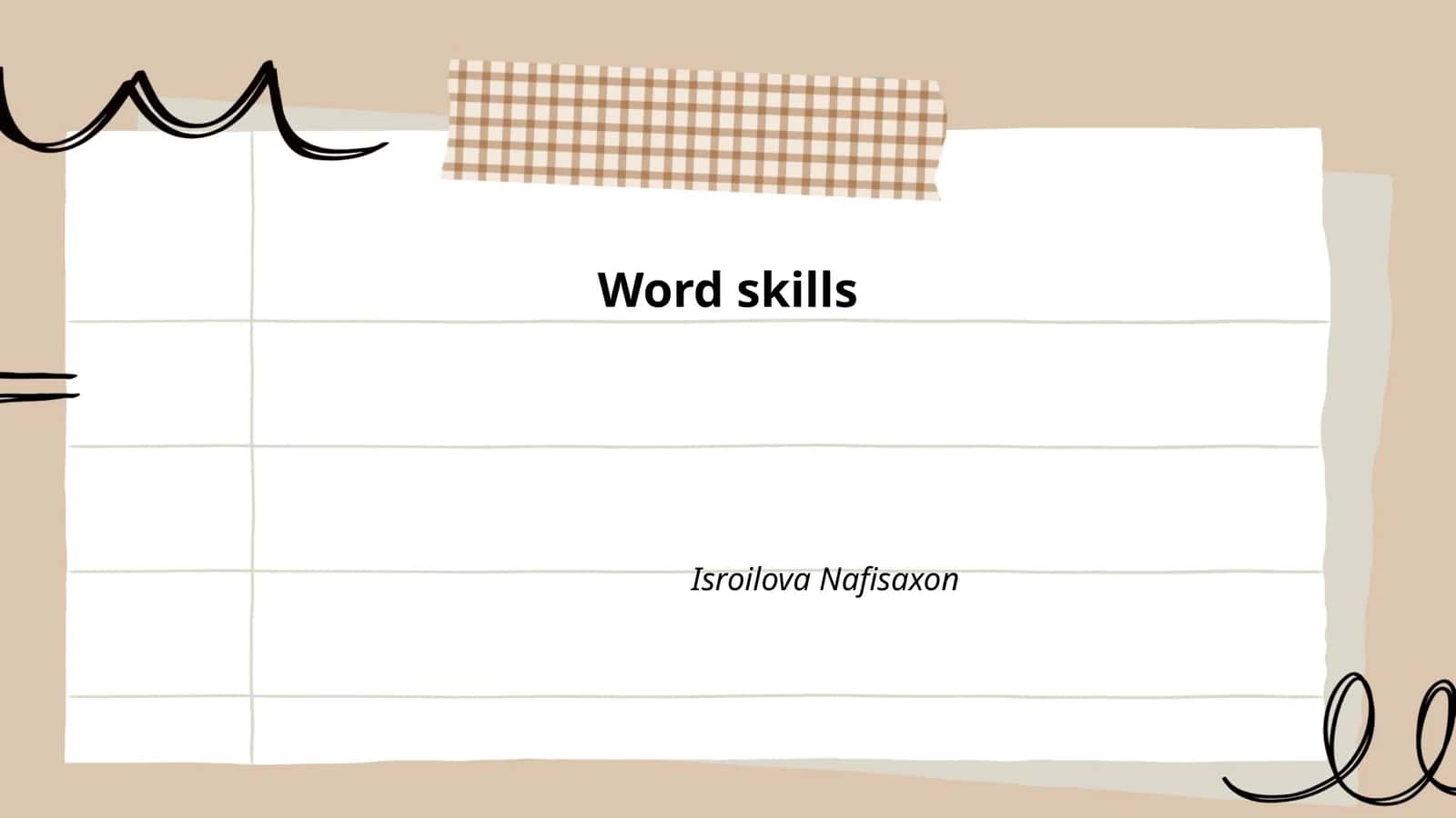 Word skills