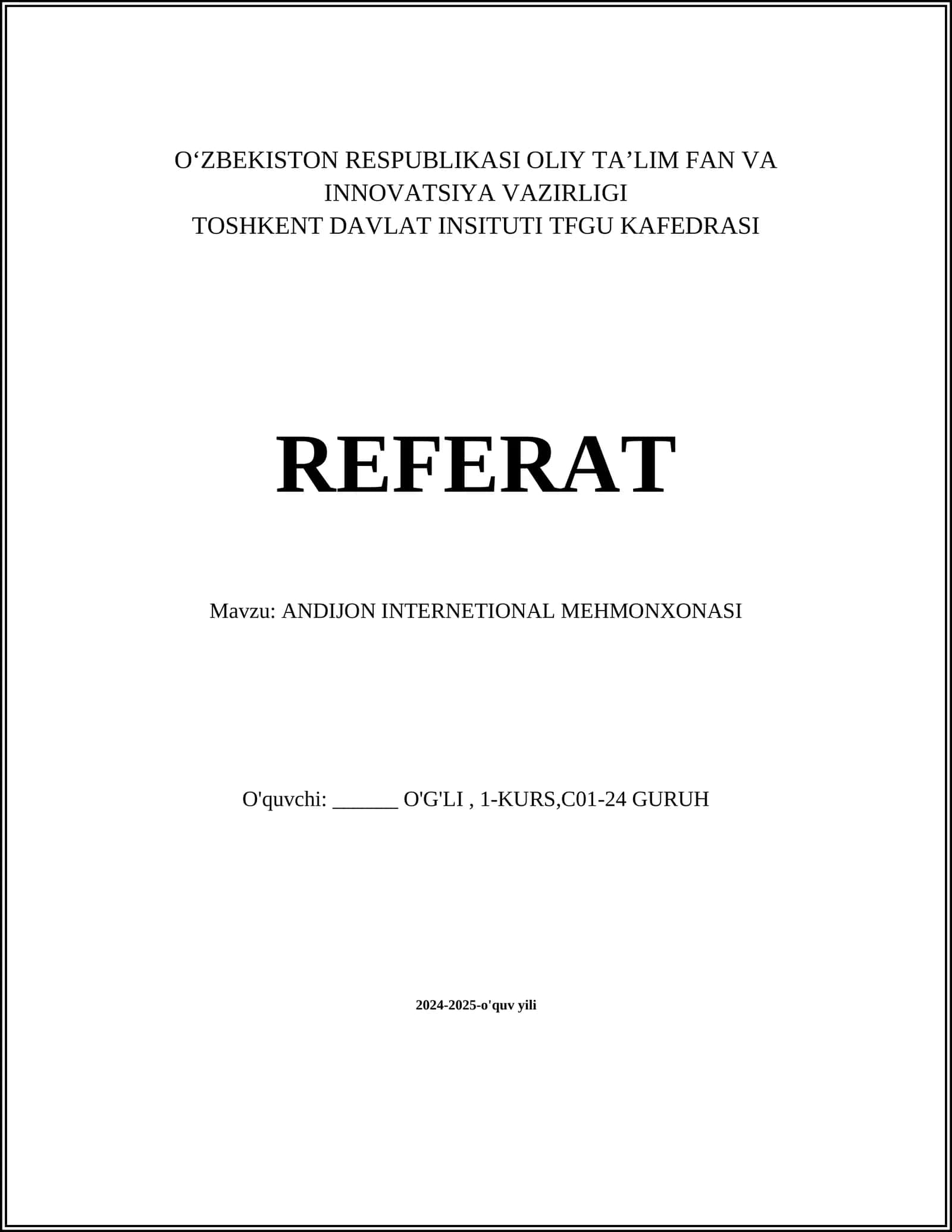 ANDIJON INTERNETIONAL MEHMONXONASI