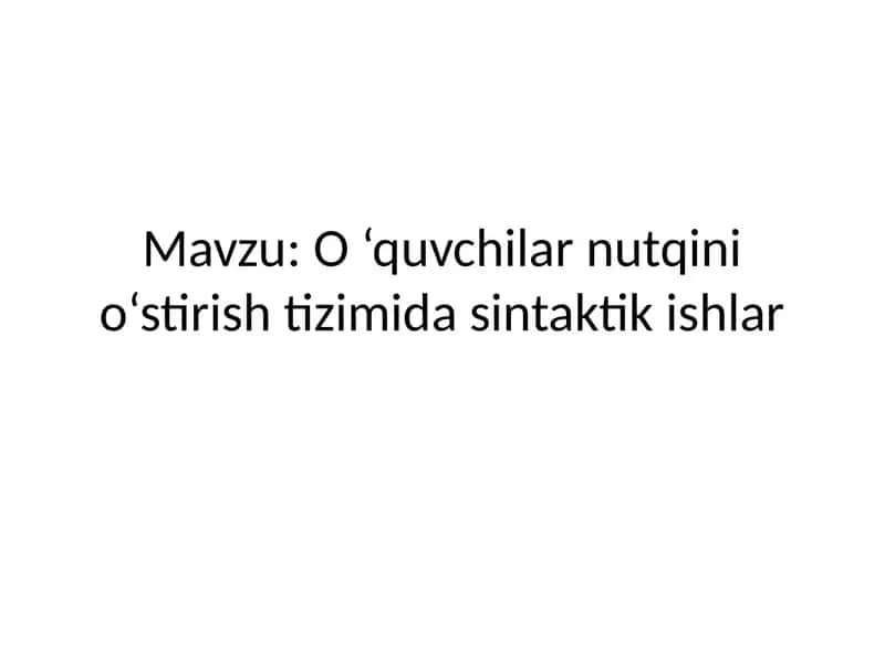 So‘zbirikmasi ustida ishlash tizimi