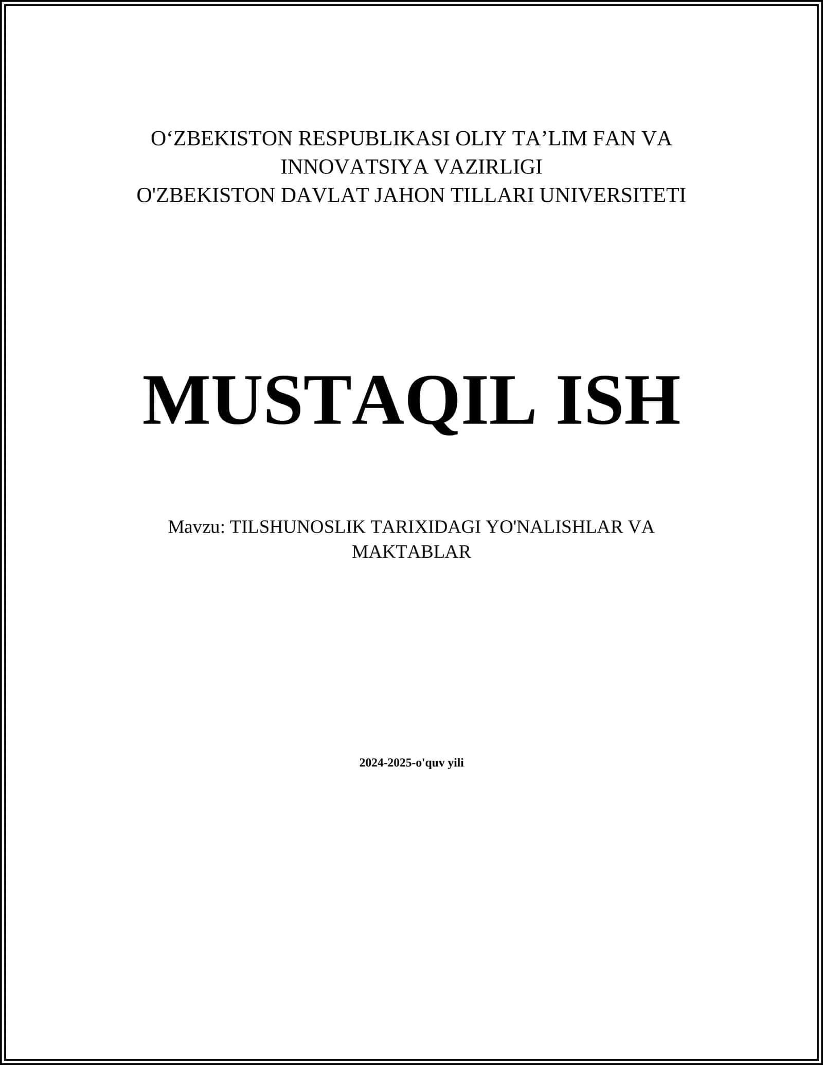 Tilshunoslikning nazariy asoslari