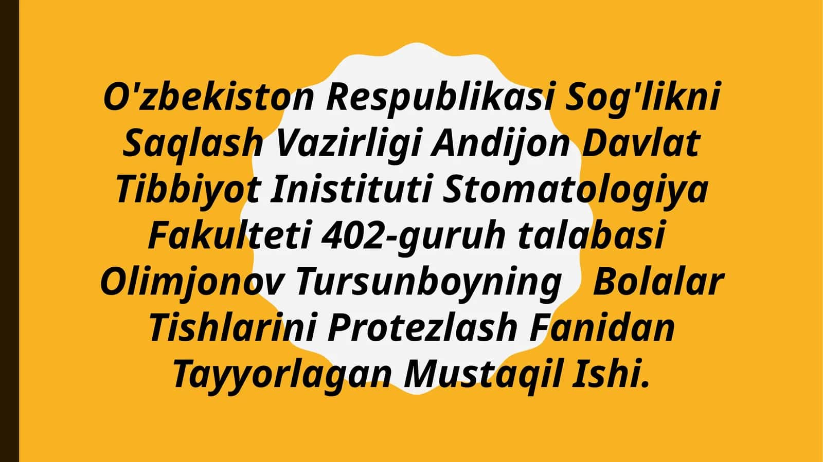 X.N.Shamsiyevning Ko’priksimon protezi