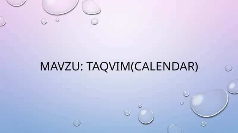 TAQVIM(CALENDAR)