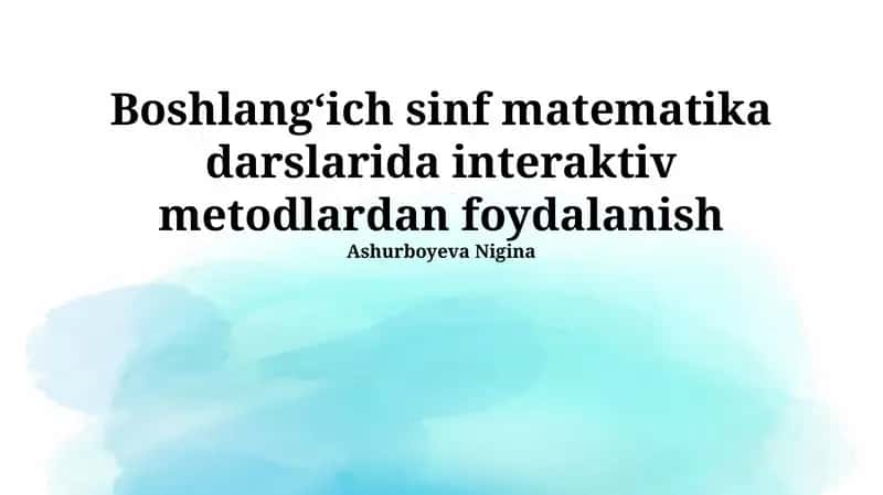 Interaktiv Matematika Darslarini Rejalashtirish va O'tkazish