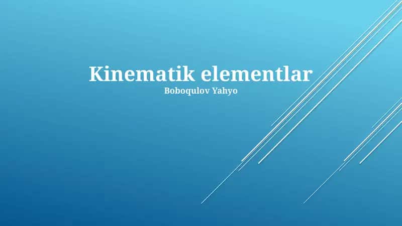 Kinematik elementlar