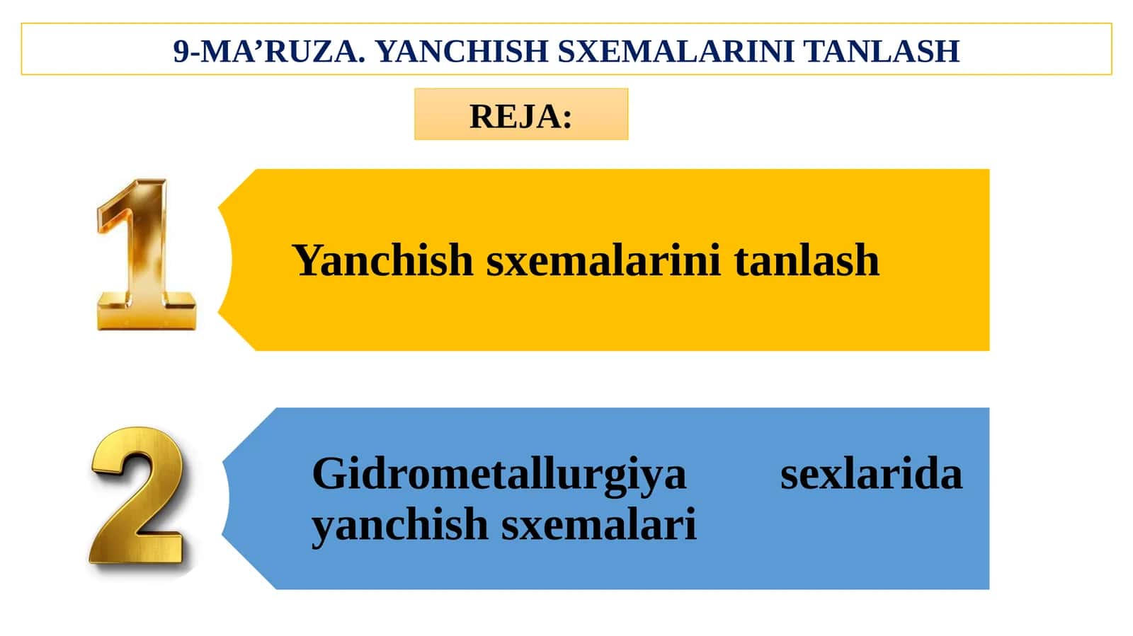 9-MA’RUZA.YANCHISH SXEMALARINI TANLASH