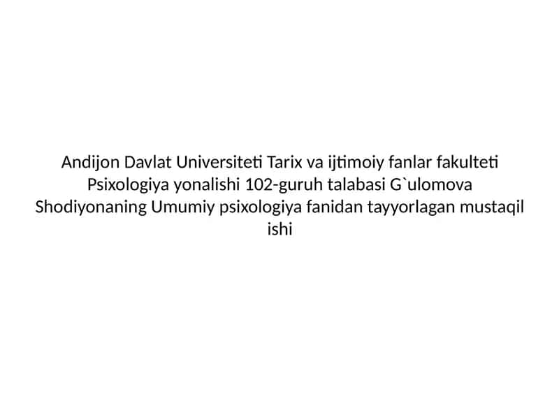 Rivojlanishning psixologik xususiyatlari