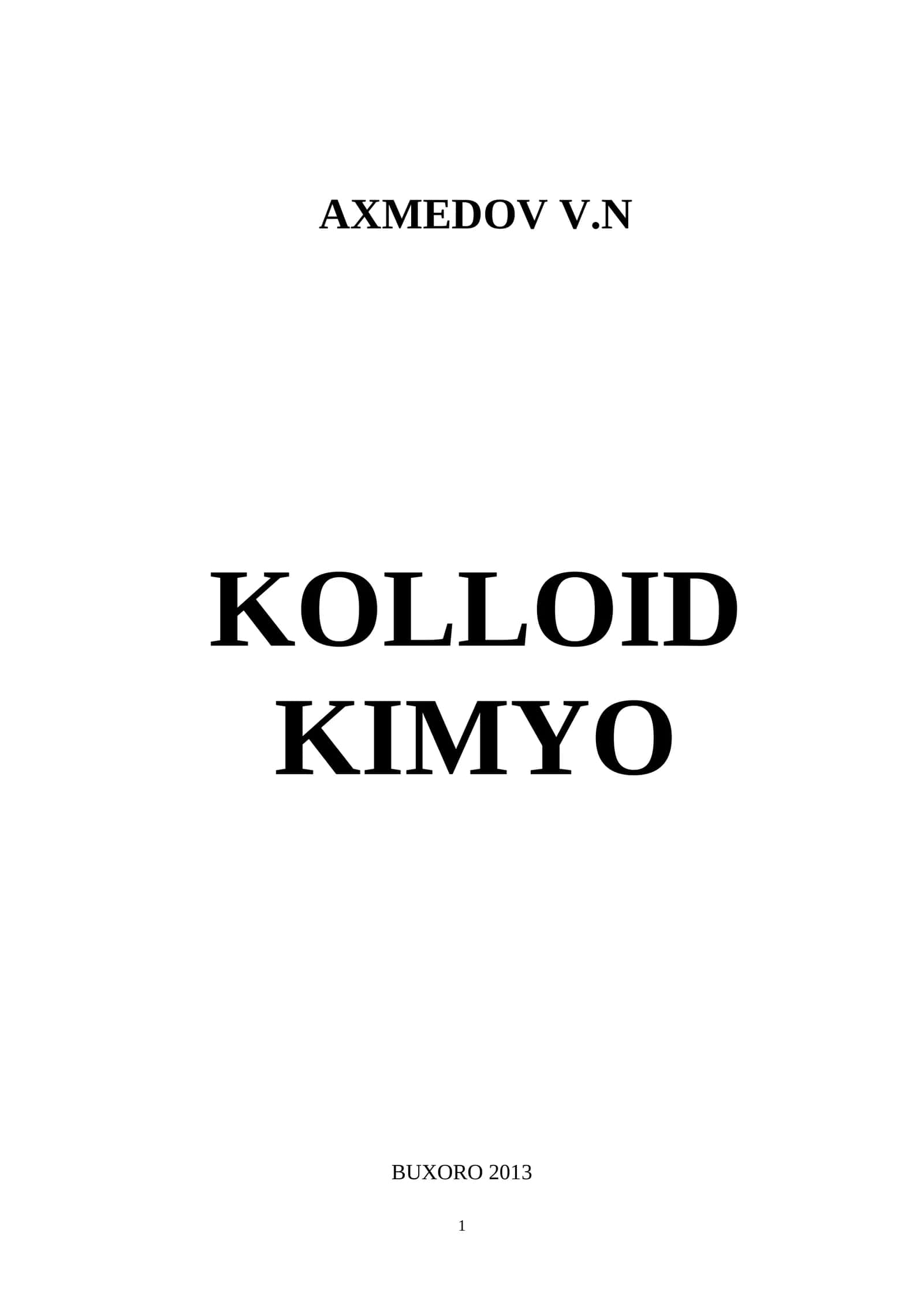 KOLLOID KIMYO