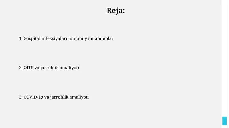 Jarrohlik xodimlarini COVID-19 dan himoya qilish protokollari