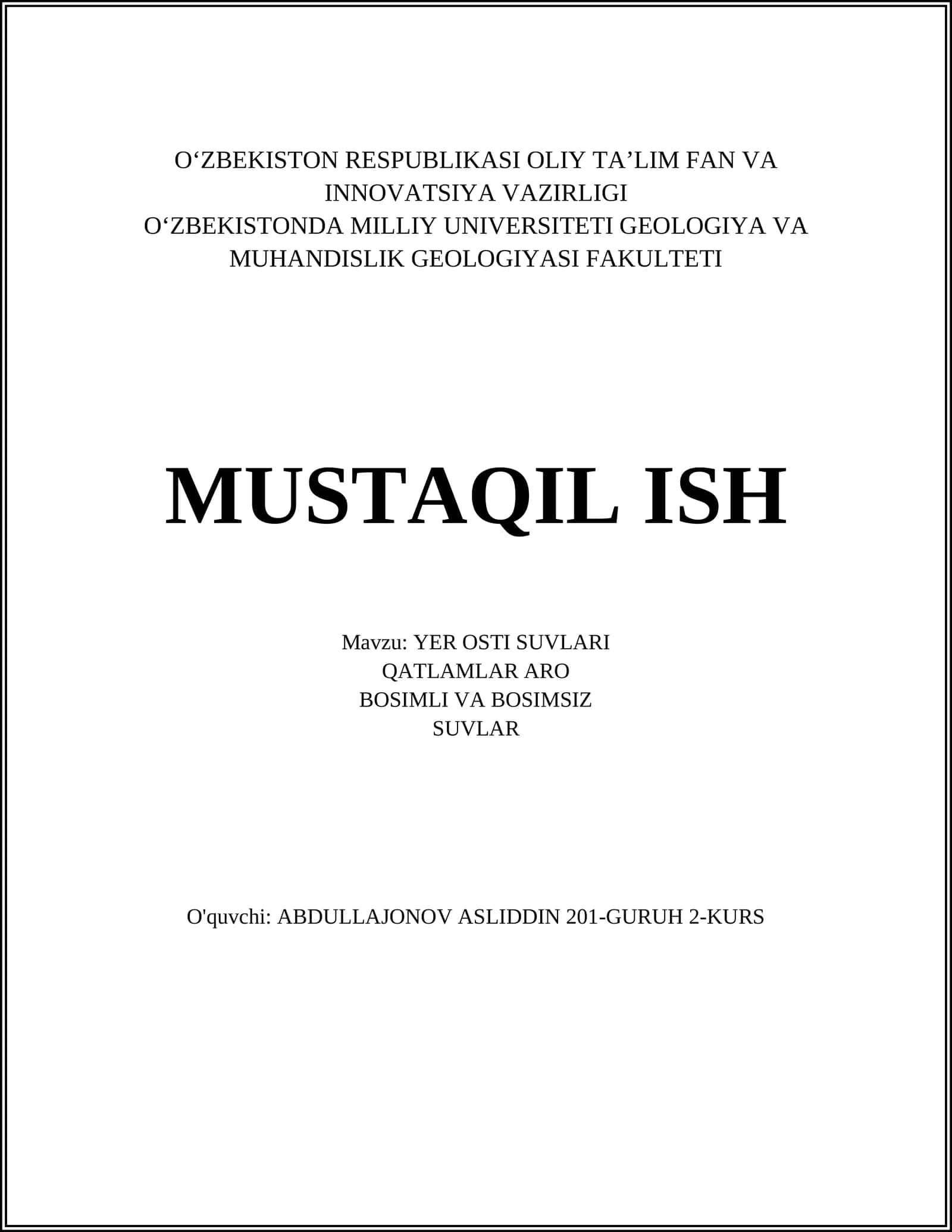 Yer osti suvlari