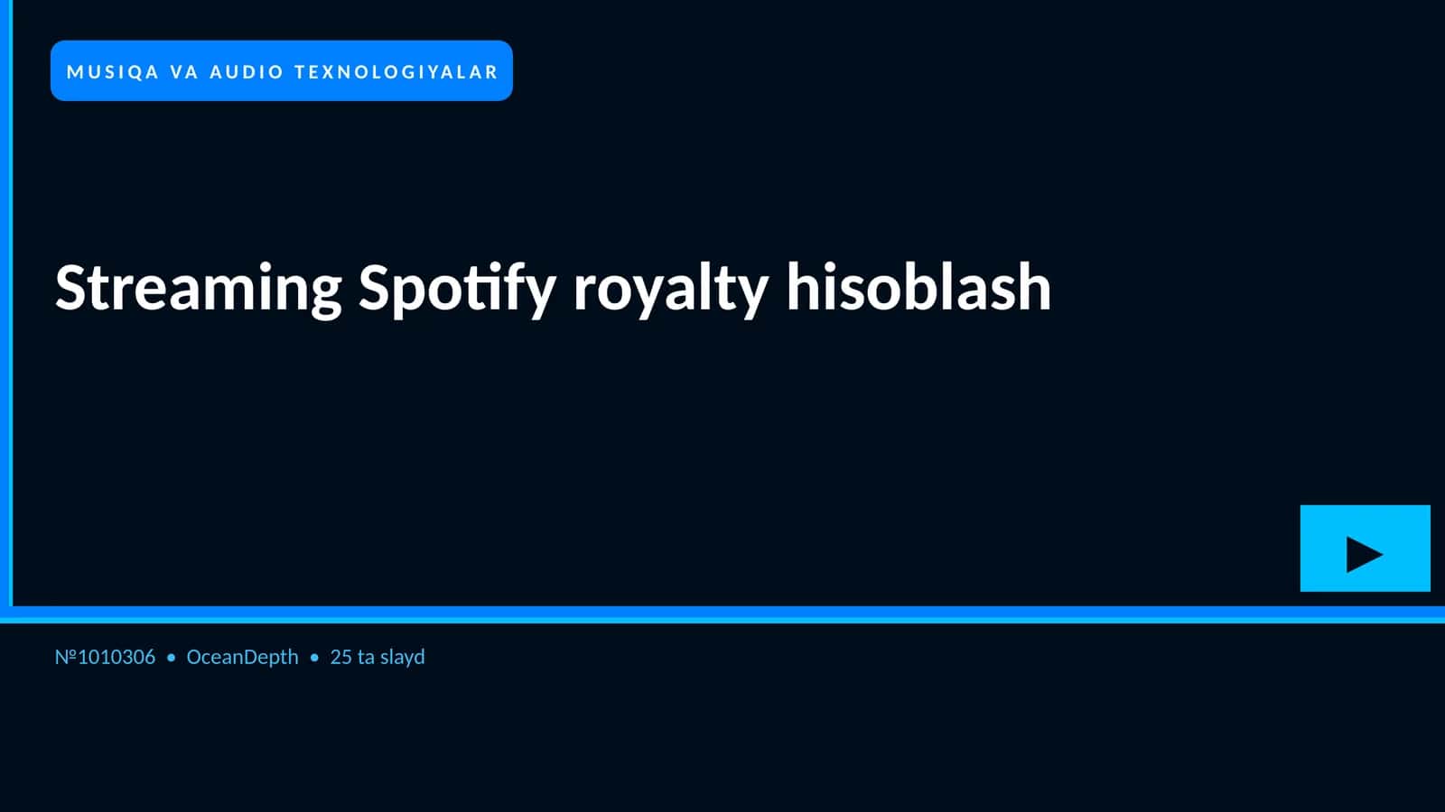 Streaming Spotify royalty hisoblash