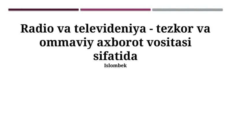 Radioeshittirishning afzalliklari