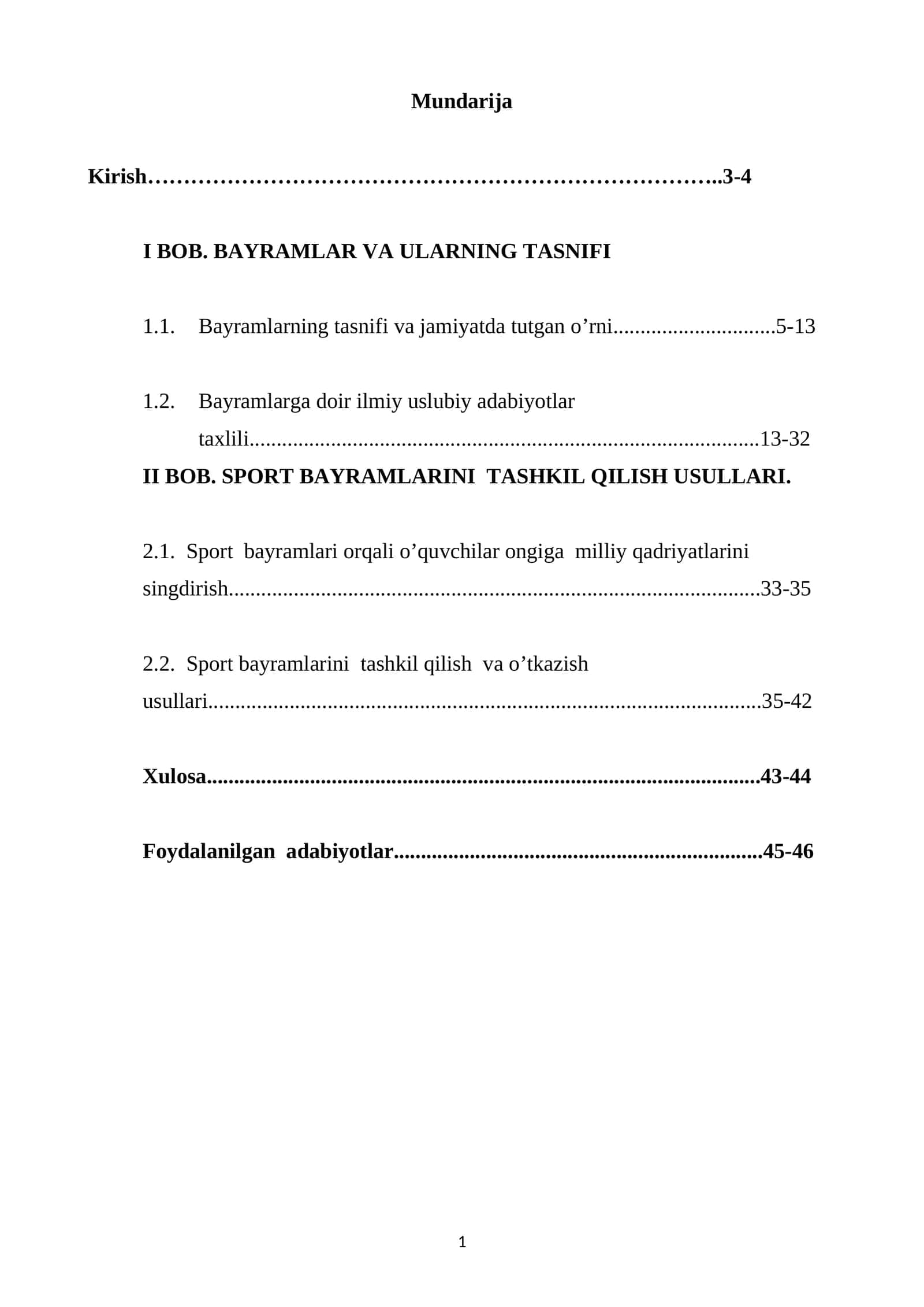 Bayramlarda sport musobaqalarini tashkil etish usullari