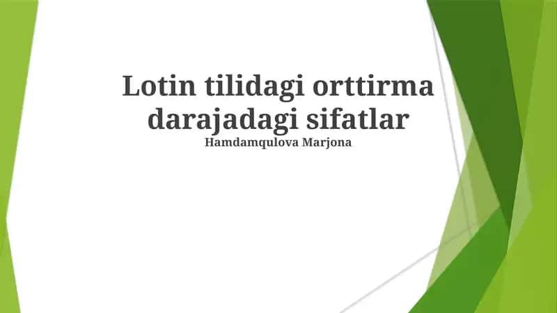 Lotin tilidagi orttirma darajadagi sifatlar