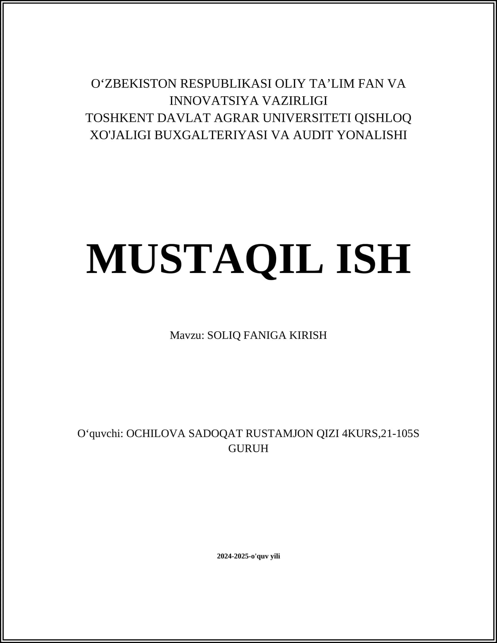 Soliq tushunchasi