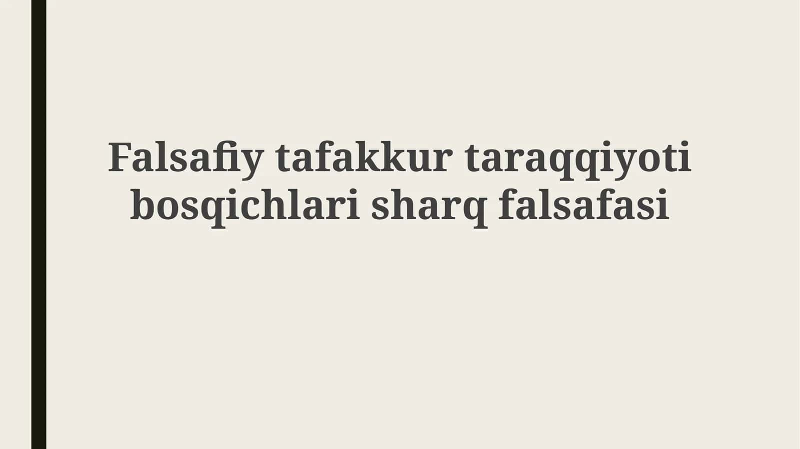 Sharq falsafasi