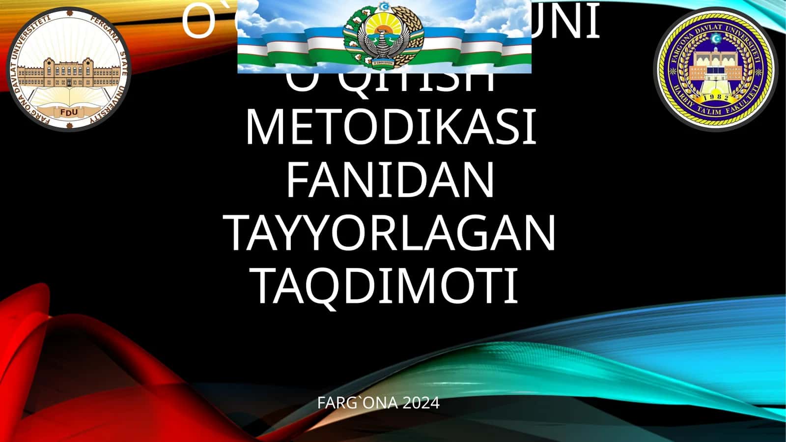 O’qqitish, sportini o’qitish va mashq-qilish uslubiyoti