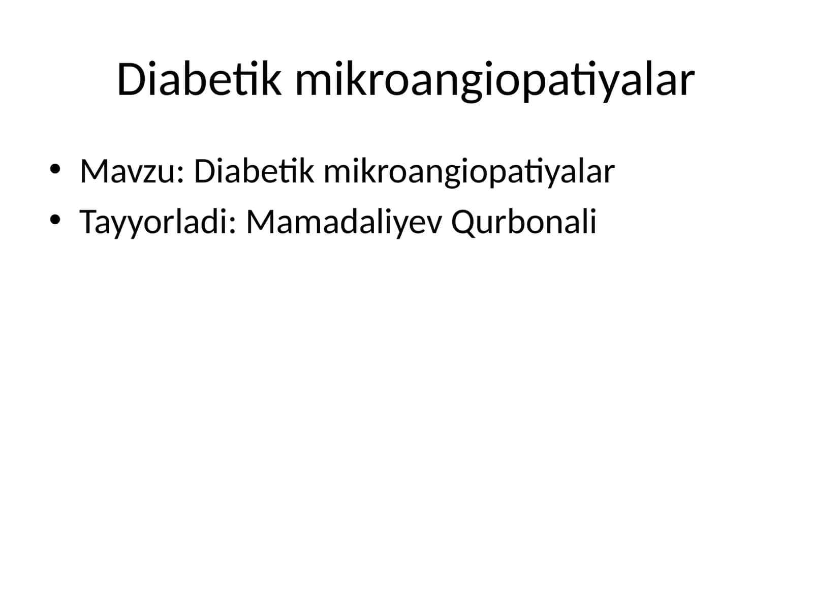 Diabetik mikroangiopatiyalar