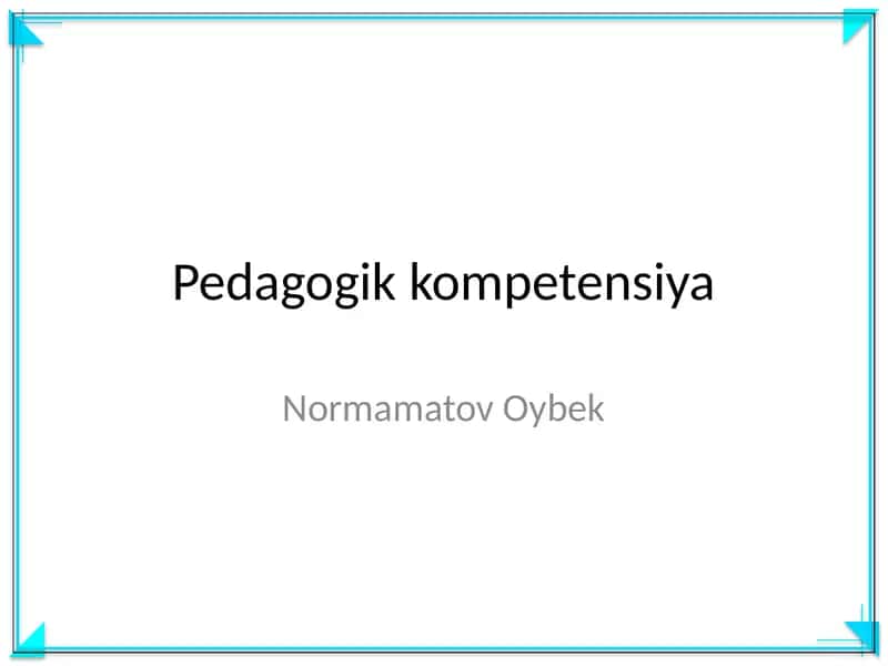 Pedagogik kompetensiya