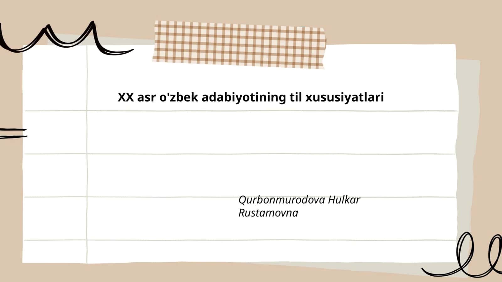 XX asr o'zbek adabiyotining til xususiyatlari
