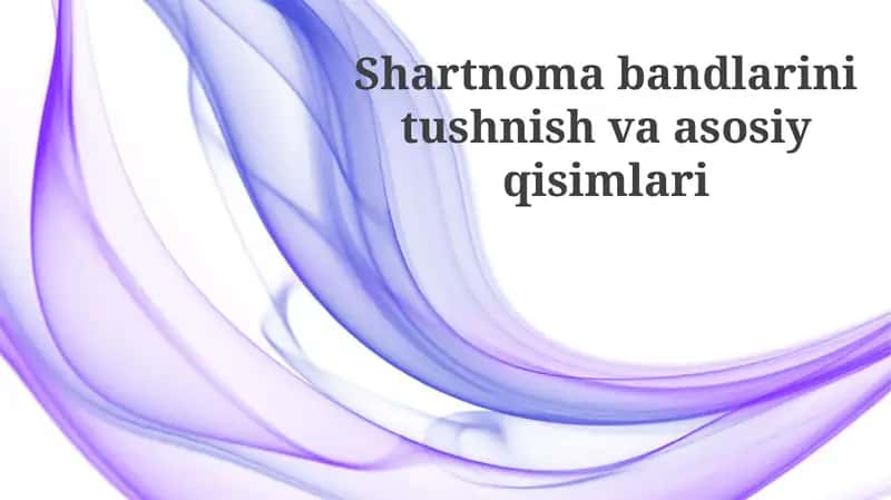 Shartnomabandlarini tuzish