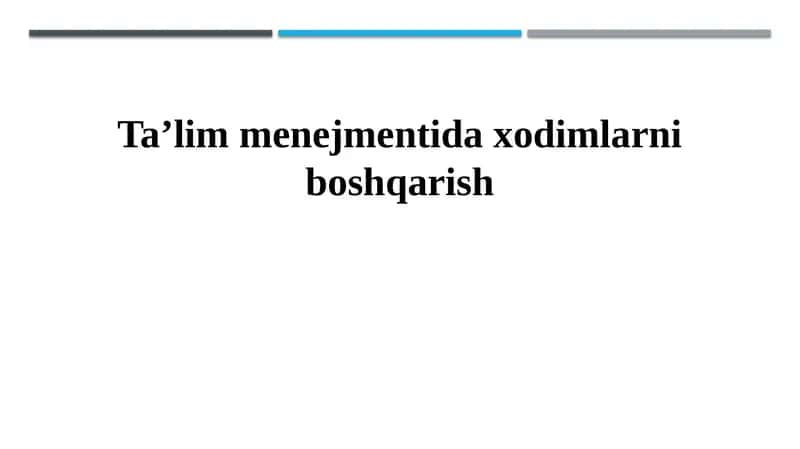 Ta'lim muassasasida kadrlar boshqaruvi