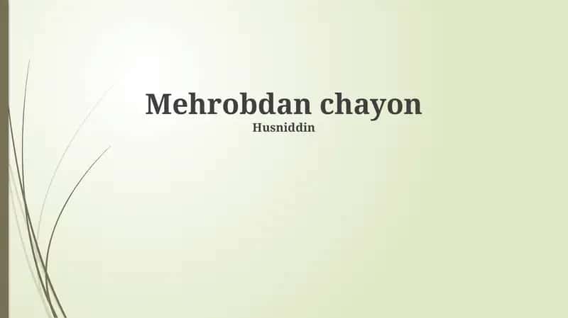 Mehrobdan chayon