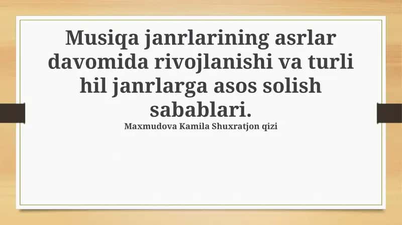 Musiqiy janrlarning kelajagi