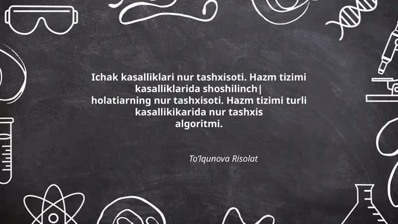 Ichak kasalliklari nur tashxisoti