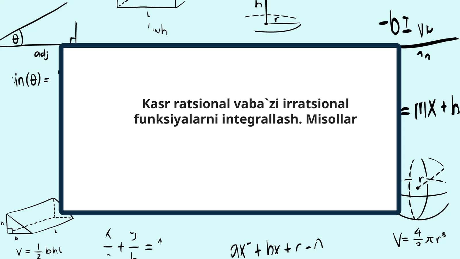 Kasr-ratsional funksiyalarni integrallash