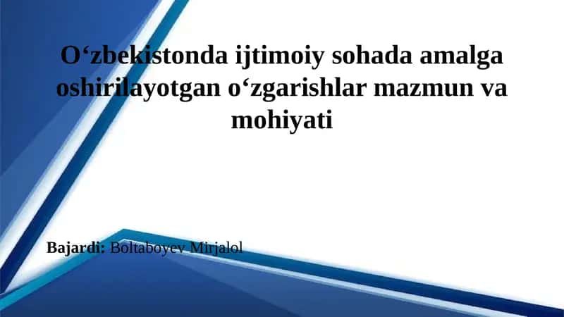 Oʻzbekistonda Ijtimoiy Soha: Yangilanishlar