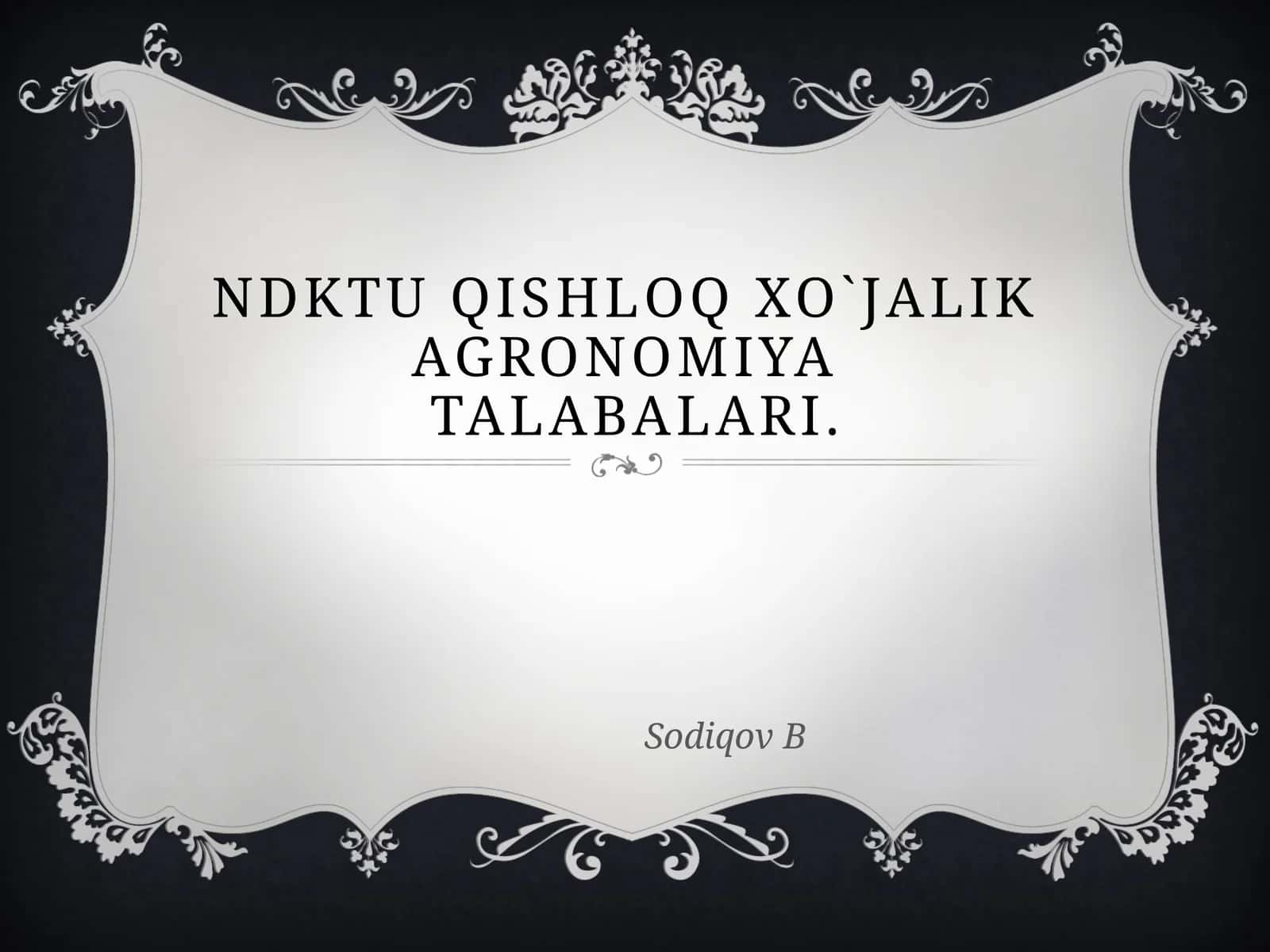 NDKTU qishloq xo`jalik Agronomiya talabalari