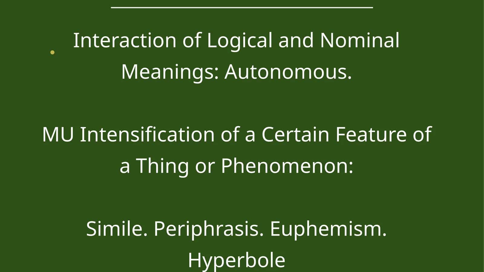 Interaction of Logical and Nominal Meanings