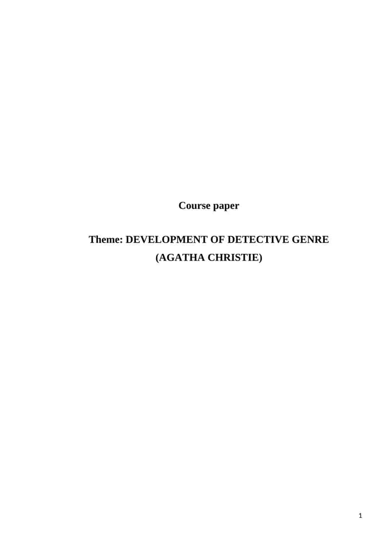 Kurs ishi Agatha Christie