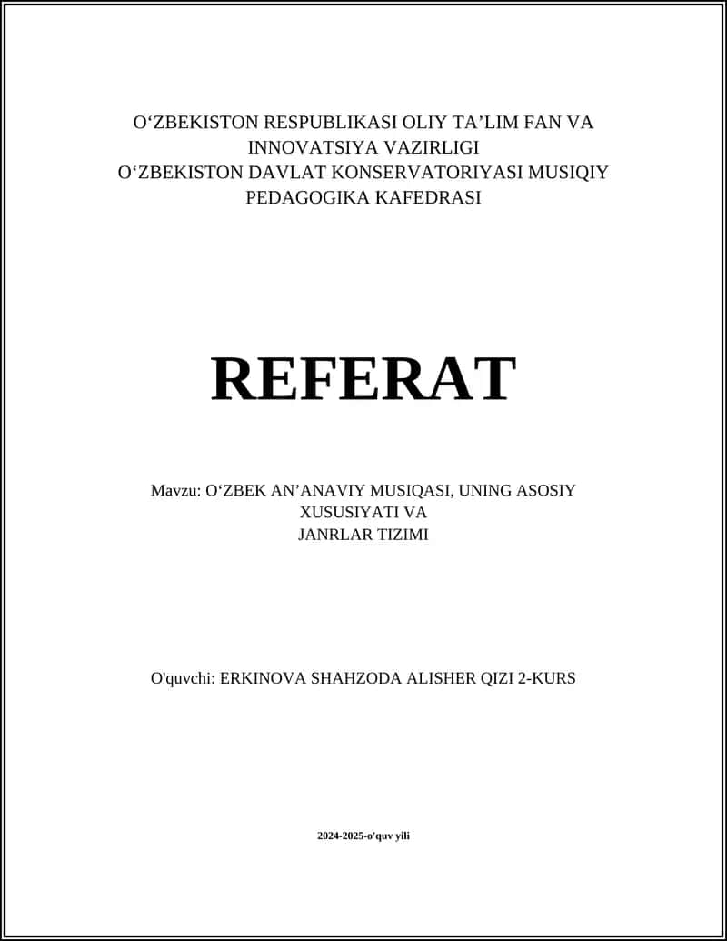 O'zbek an'anaviy musiqasi