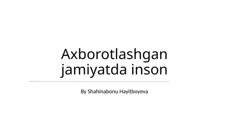 Kelajakdagi Axborot Jamiyati