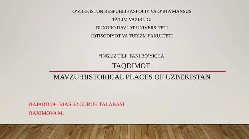 Historical places of Uzbekistan