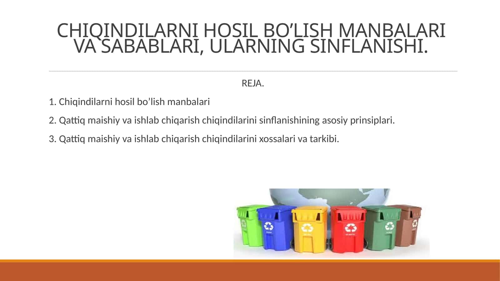 CHIQINDILARNI HOSIL BO’LISH MANBALARI VA SABABLARI, ULARNING SINFLANISHI