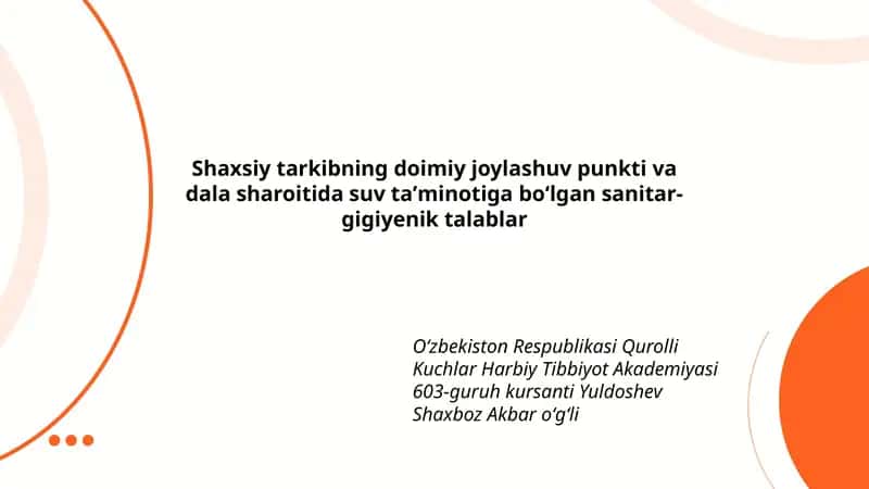 Sanitar-gigiyenik talablar
