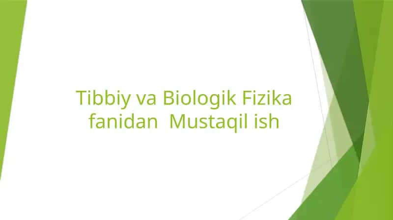 1-BIOLOGIK TO’QIMALAR VA QATTIQ JISMLARNING ZICHLIGINI ANIQLASH slayd