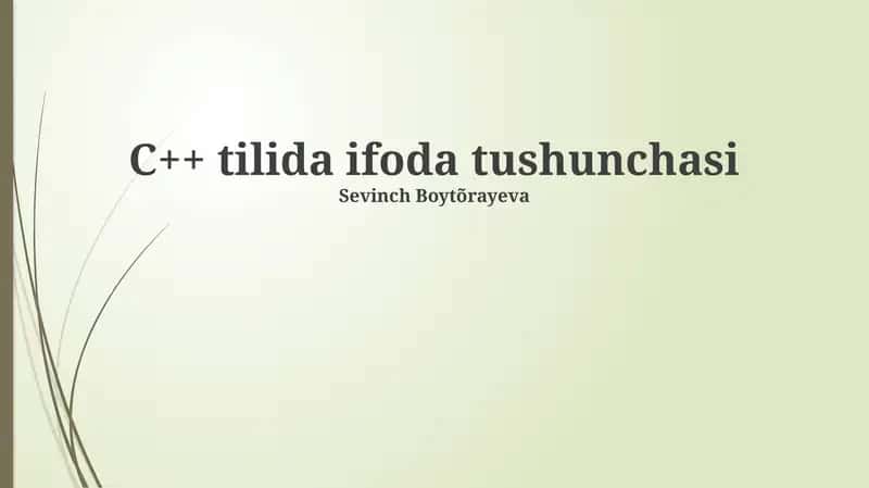 C++ tilida ifoda tushunchasi